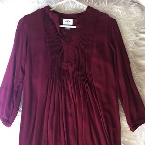Old Navy Maroon Shirt Dress